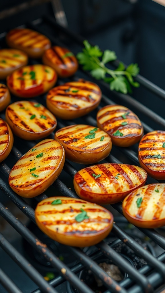 Grillatut valkosipuliperunat grillillä