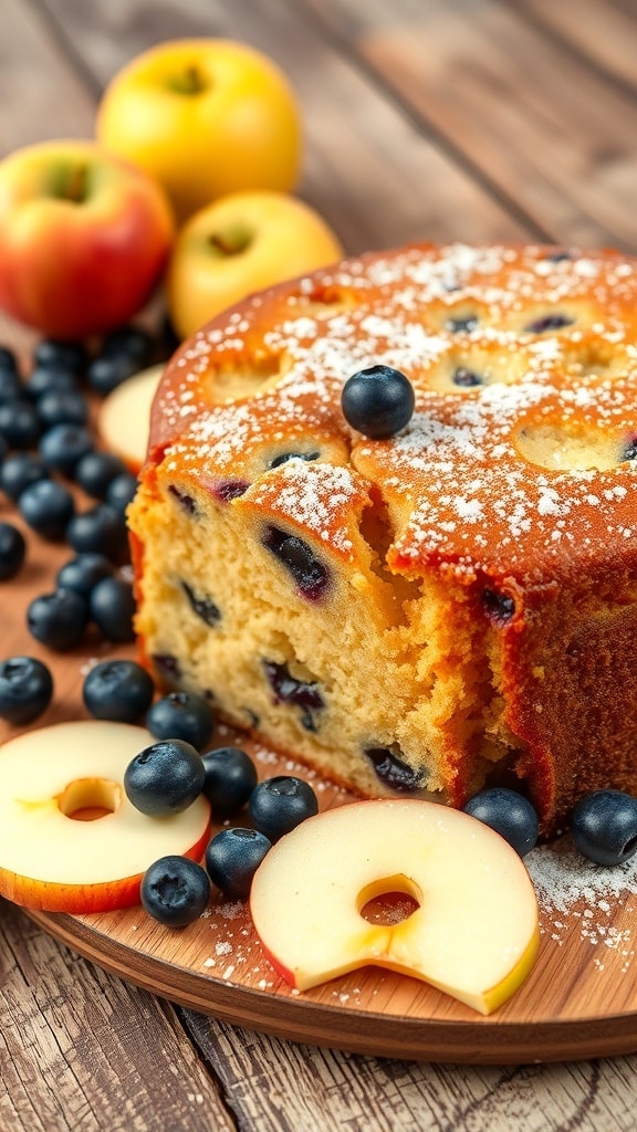 Apple and Blueberry Yogurt Cake