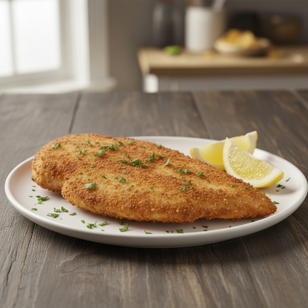 Flattened Fried Chicken Breast